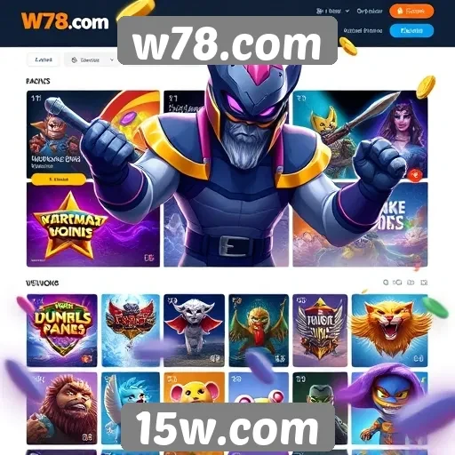 Variedade de jogos disponíveis na plataforma w78.com